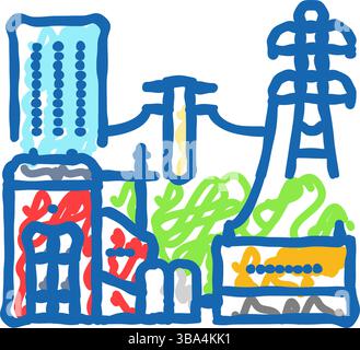 Energiepflanze Biomasse Icon Kritzelillustration Stock Vektor