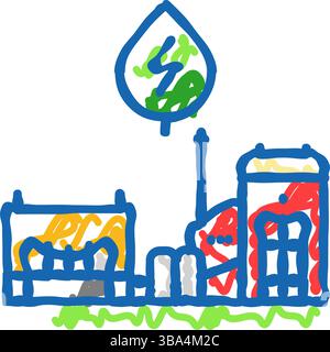 Illustration des Symbols für Biomasse für Heizungssysteme Stock Vektor