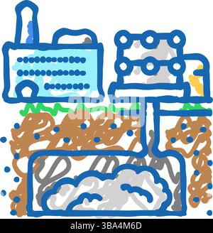 Sequestration Carbon Symbol Kritzelillustration Stock Vektor