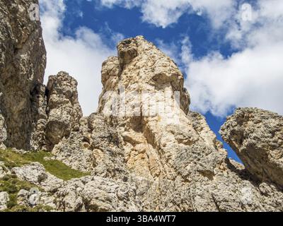 Klettersteig Rotwand und Masare im Rosengarten in den Dolomiten, Südtirol, Italien, Europa Stockfoto