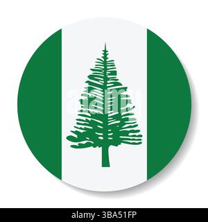 Flagge von Norfolk Island. Norfolk Island Kreisflagge Logo Icon Computer Vektor Illustration Design. Stock Vektor