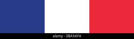 Flagge von Frankreich. Frankreich Flagge langes Banner digitale Vektor-Illustration. Stock Vektor