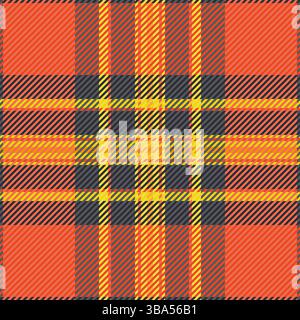 Lebendiges herbstliches Karomuster. Warme Farben und kräftige Linien sorgen für ein strukturiertes Design, das sich perfekt für Herbstmode, Wohnkultur oder saisonales Branding eignet. Verwenden Stock Vektor