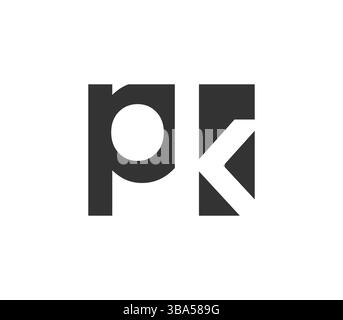 PK Creative, basierend auf geometrischen Initialen, modernes und minimales Logo. Trendige Schriftarten mit Buchstaben. Universelles professionelles elegantes Techno-Vektor-Design. Stock Vektor