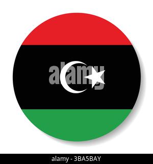 Flagge von Libyen. Libyen Knopf Flagge Logo Symbol Computer Vektor Illustration Design. Stock Vektor