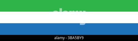 Flagge von Sierra Leone. Sierra Leone Flagge langes Banner digitale Vektor Illustration. Stock Vektor