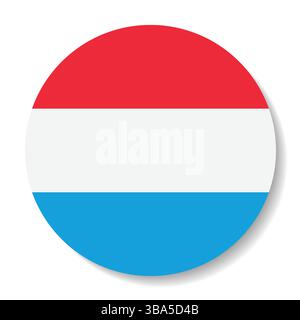 Flagge von Luxemburg. Luxemburg Knopf Flagge Logo Symbol Computer Vektor Illustration Design. Stock Vektor