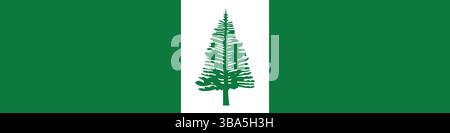 Flagge von Norfolk Island. Norfolk Island Flagge langes Banner digitale Vektor Illustration. Stock Vektor