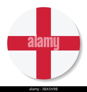 Flagge von England. England Kreis Flagge Logo Symbol Computer Vektor Illustration Design. Stock Vektor