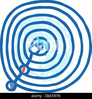 Gradientenabfallalgorithmus Symbol Kritzelillustration Stock Vektor