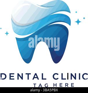 Logo der Zahnklinik in sauberer und moderner Ästhetik Stock Vektor