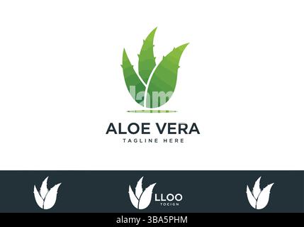 Aloe Vera Logo – sauberes und vielseitiges Branding Stock Vektor