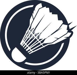 Badminton Shuttlecock Logo – Minimalistisches Sportdesign Stock Vektor