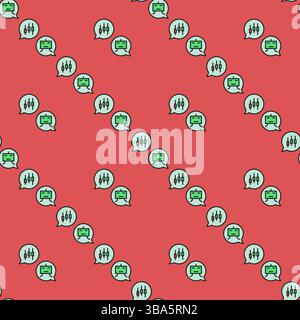 Automatisiertes Crypto Trading Chat Vektorkonzept farbiges nahtloses Muster Stock Vektor