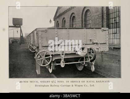 2-TONNEN-LKW. GEWICHT: 1/4 TONNEN. IM EINSATZ BEI NATAL RAILWAYS. Birmingham Railway Carriage & Wagon Co., Ltd. Aus dem Artikel Ein SPEZIELLES INTERVIEW MIT DEM HON. SIR DAVID HUNTER, K.C.M.G.. GENERALDIREKTOR DER STAATSEISENBAHN NATAL. Von J. Hartley Knight. Vom Engineering Magazine gewidmet dem Industrial Progress Band XXIV Oktober 1902 bis März 1903 The Engineering Magazine Co Stockfoto