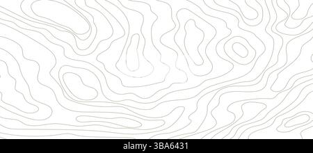 Topographie Kartenlinie Kontur Gebiet, abstrakte Landschaft Textur mit Grigs. Kartographie Karte Land oder Meer, geografische geometrische Skizze. Vektorabbildung Stock Vektor