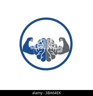 Brain POWER Logo Muscle POWER Logo Bizeps Brain Logo Stock Vektor