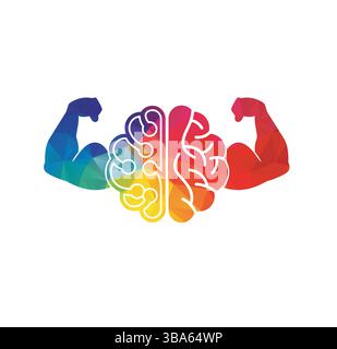 Brain POWER Logo Muscle POWER Logo Bizeps Brain Logo Stock Vektor