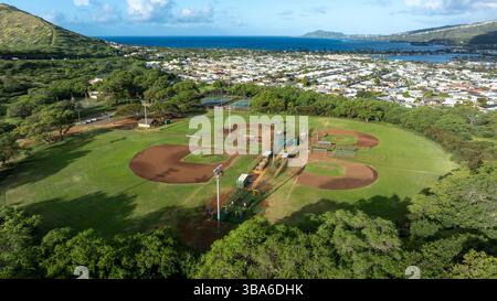 4 Baseballdiamanten in Hawaii Kai Stockfoto