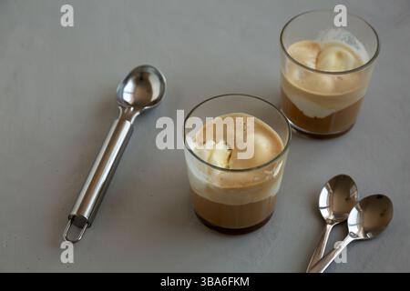 Hausgemachtes Affogato-Kaffee-Eis Stockfoto