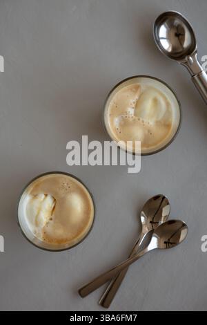 Hausgemachtes Affogato-Kaffee-Eis Stockfoto