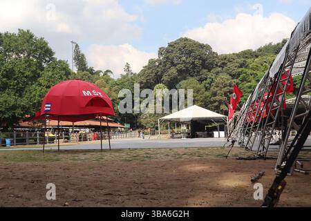 Riesige MST-Kappe aus brasilianischem „movimentos sem Terra“ Stockfoto
