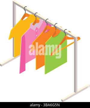 Kleiderständer Kleiderständer mit Aufhänger-Symbol Stock Vektor