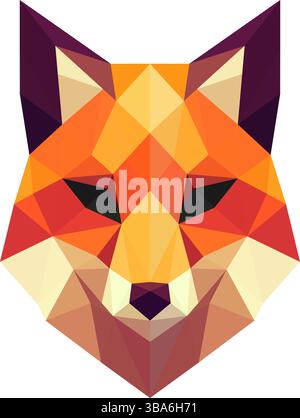 Einfache Polygonfuchskopf-Illustration Stock Vektor