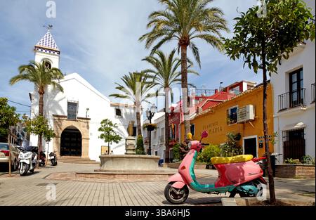 Vespa Scooter in Marbella Spanien Stockfoto