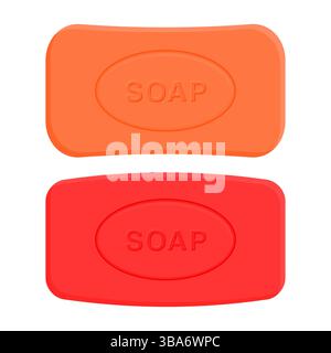Bar Seife Hygiene Artikel Vektor. Soap Bar Körperpflege auf weißem Hintergrund. Stock Vektor