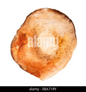 Braunes Handgezeichnetes Aquarell Tropft Rundes Banner Stockfoto