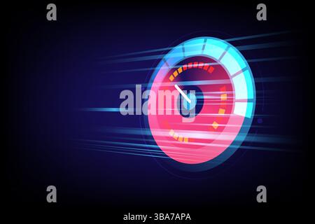 Armaturenbrett Meter futuristische Schnittstelle, High-Tech Computer Digital Technology Konzept, Vektorillustration Stock Vektor