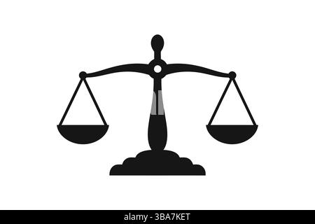 Skalen der Gerechtigkeit Icon Vektor Illustration Gericht Recht Symbol rechtliche Balance Stock Vektor