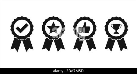 Verschiedene Qualitätssicherungsabzeichen Vektorgrafik Design Elemente Set Icon Clip Art Stock Vektor