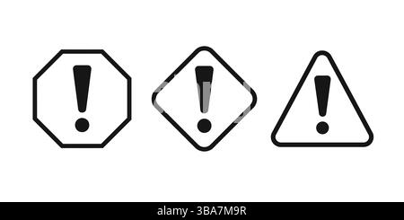Warnschilder setzen Vektorabbildung Ausrufezeichen Vorsicht Warnung Gefahr Stock Vektor