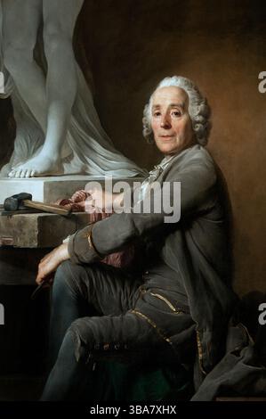 Joseph Siffred DUPLESSIS 1725-1802 von Christophe Gabriel Allegrain 1774 Frankreich französisches Museum Louvre . Joseph Siffred Duplessis (1725–1802) war ein französischer Maler, der für seinen klaren und direkten Porträtstil bekannt war, insbesondere seine Rolle als offizieller Porträtist Ludwigs XVI. Er arbeitete sowohl im Rokoko als auch im neoklassischen Stil. Stockfoto