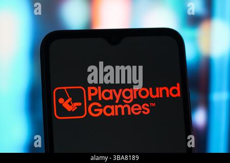 Kanada. Mai 2025. In dieser Abbildung wird das Playground Games-Logo auf einem Smartphone-Bildschirm angezeigt. Quelle: SOPA Images Limited/Alamy Live News Stockfoto