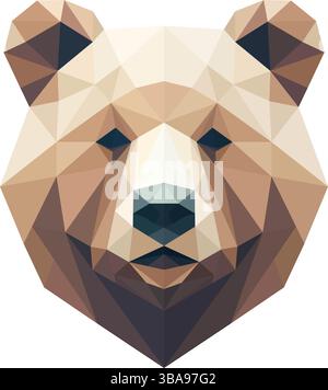 Einfache Polygon Grizzlybärenkopf-Illustration Stock Vektor
