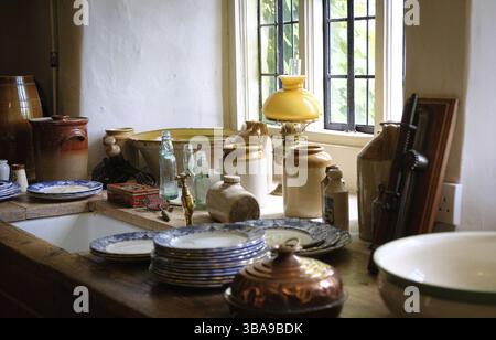 Innenraum des antiken Avebury Manor aus dem 16. Jahrhundert in Avebury England united Kingdom Stockfoto