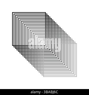 Quadratischer Tunnel, optisches Illusionsmuster, quadratische Tunnelform. Abbildung der Vektorvorlage. Stock Vektor