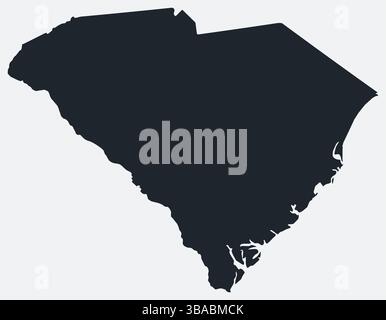 Karte von South Carolina. Nur eine einfache Grenzkarte. Form des Status. Flache, leere Umrisse von South Carolina. Abbildung der Vektorbegrenzung. Stock Vektor