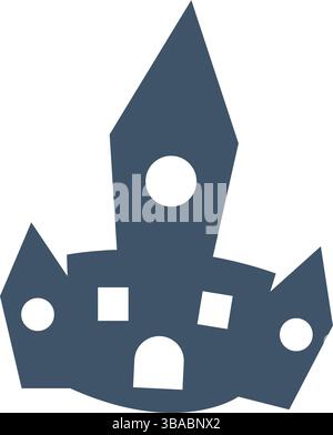 Isolierte Silhouette des Spukhauses Icon Vektor-Illustration Stock Vektor