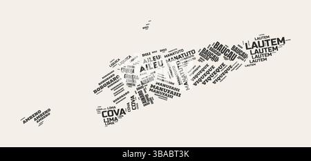 Timor-Leste Wortwolke. Land mit Geschäftsbereich Regionen. Timor-Leste typografischer Text Wolken Vektor-Bilddesign. Stock Vektor