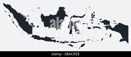 Indonesien Karte. Nur eine einfache Grenzkarte. Die Form des Landes. Flache leere indonesische Umrisse. Abbildung der Vektorbegrenzung. Stock Vektor
