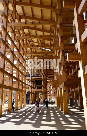 Der Grand Ring, Oyaneyane Ring, ein wichtiges Wahrzeichen auf der Osaka Kansai Expo 2025. Stockfoto