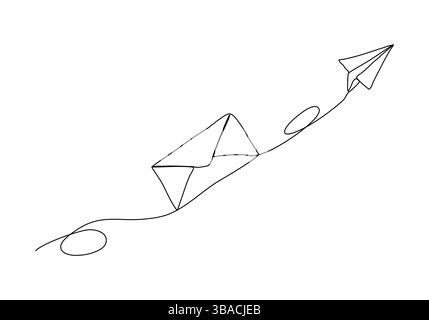 Kuvert. Illustration eines Zeilenvektors. Stock Vektor