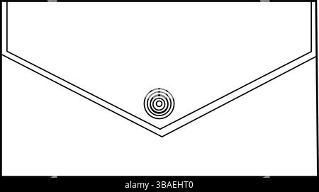 Simple Line Art einer Umschlagtasche mit Kupplung – flache Mode-Skizze für Accessoires-Design Stock Vektor