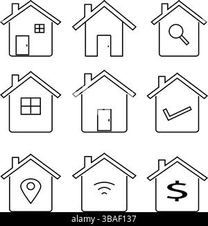 Haussymbole für Immobilien und Home Services Stock Vektor