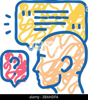 Konversation Kundenreferenz Icon Kritzelillustration Stock Vektor