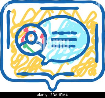 Kommentar Kundenbefragung Symbol Kritzelillustration Stock Vektor